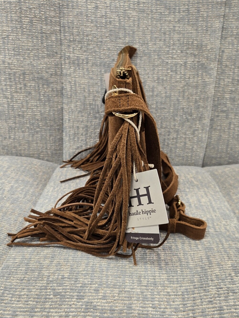 NEW Haute Hippie Brown Suede Fringe Handbag - Picture 3 of 6